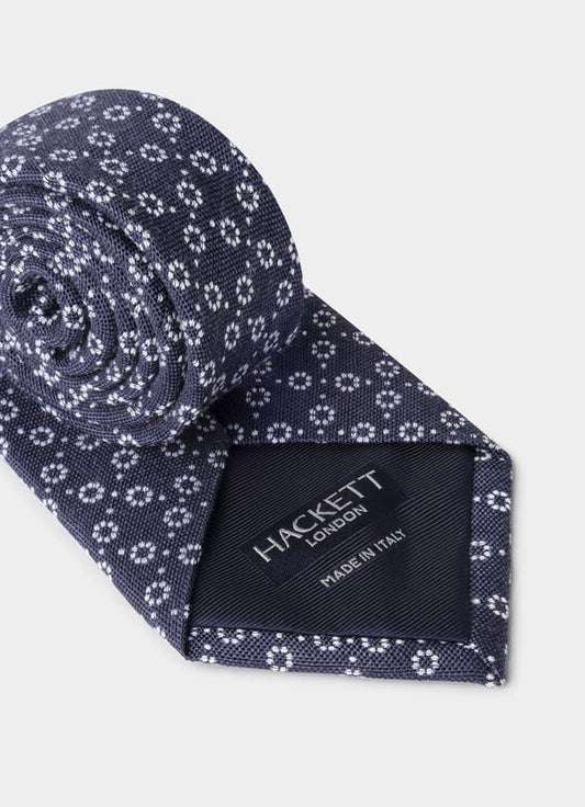 Natte Circle Dot Silk Linen Tie