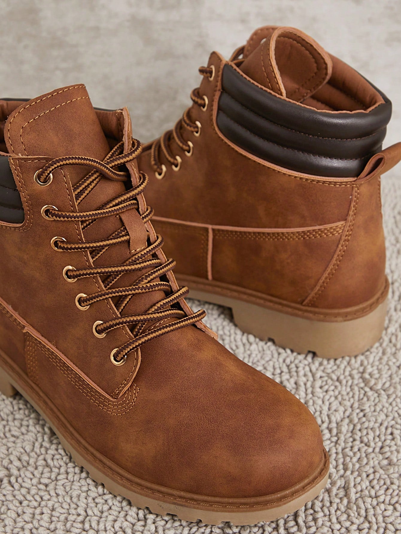 Women's Tan Two-Way Wear Desert Combat Boots ¨C Fold-Over Fur Lining, Rugged Lace-Up Styles New Year Holiday Valentines