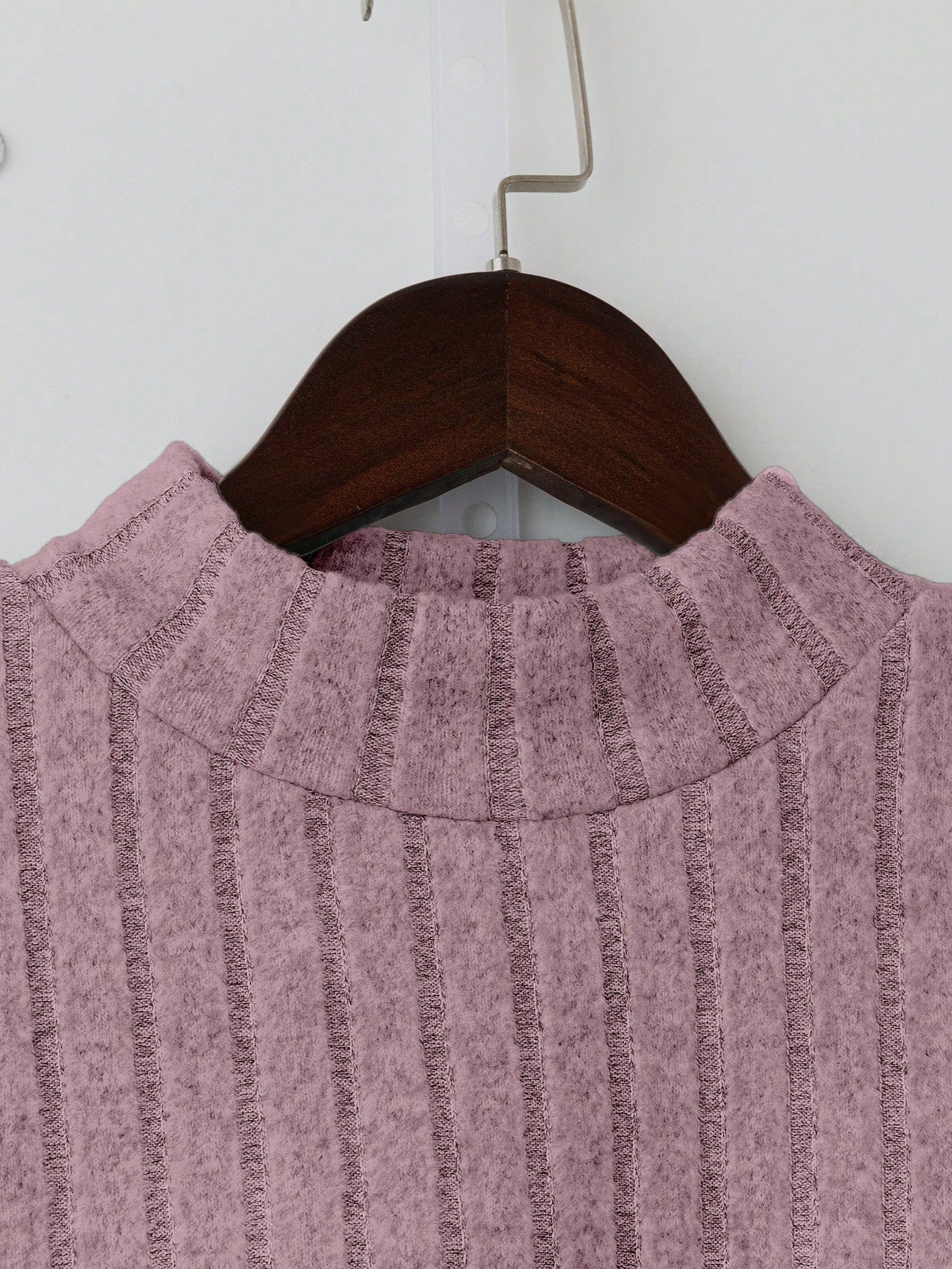 Thermal Lined Slim Fit Women's Casual Mock Neck Long Sleeve T-Shirt