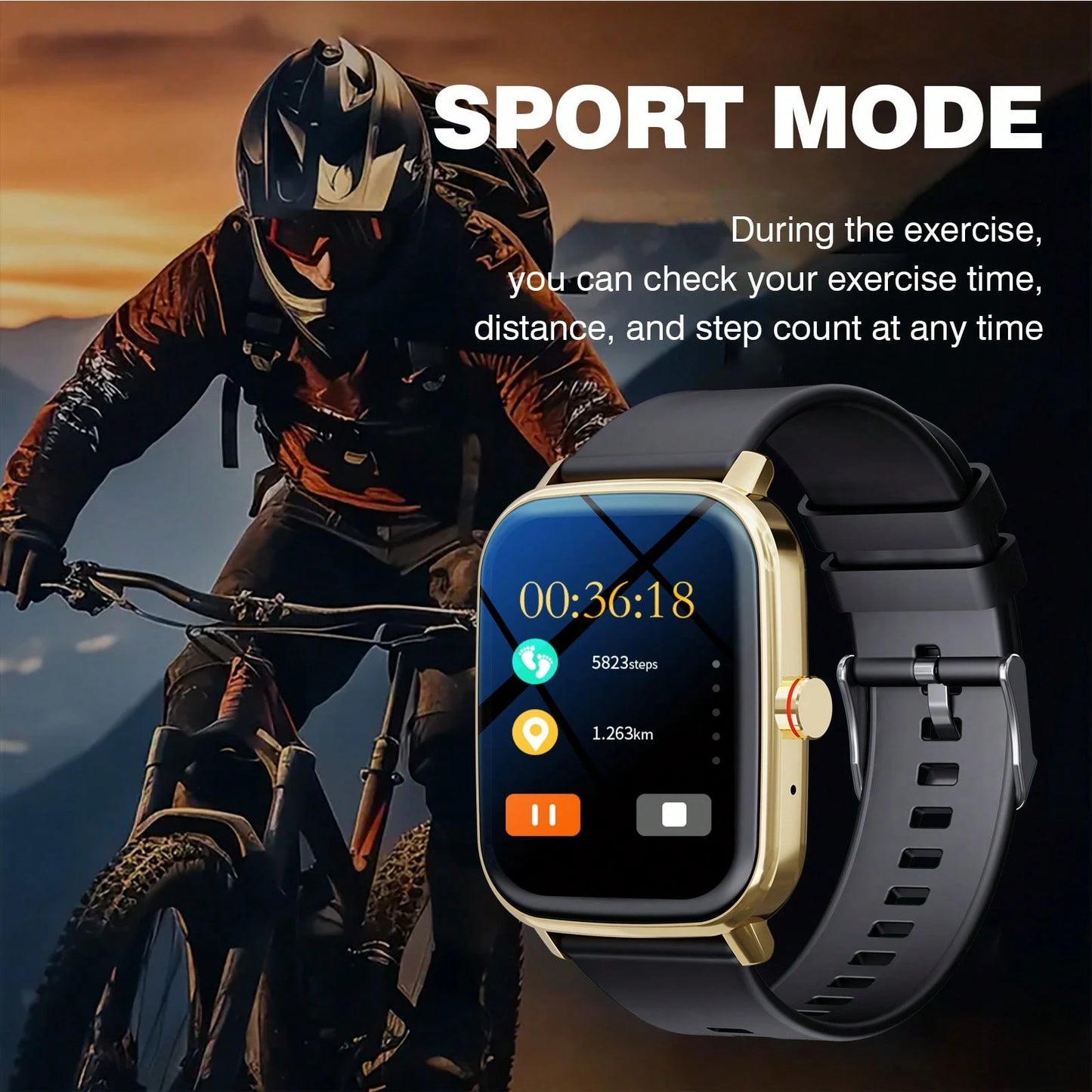 Waterproof Smart Watch, Wireless Call/Dial, Multiple Sports Modes, Incoming Call Alert And Rejection, SMS Notification, Customizable Wallpaper, Compatible With Smartphone/Android System