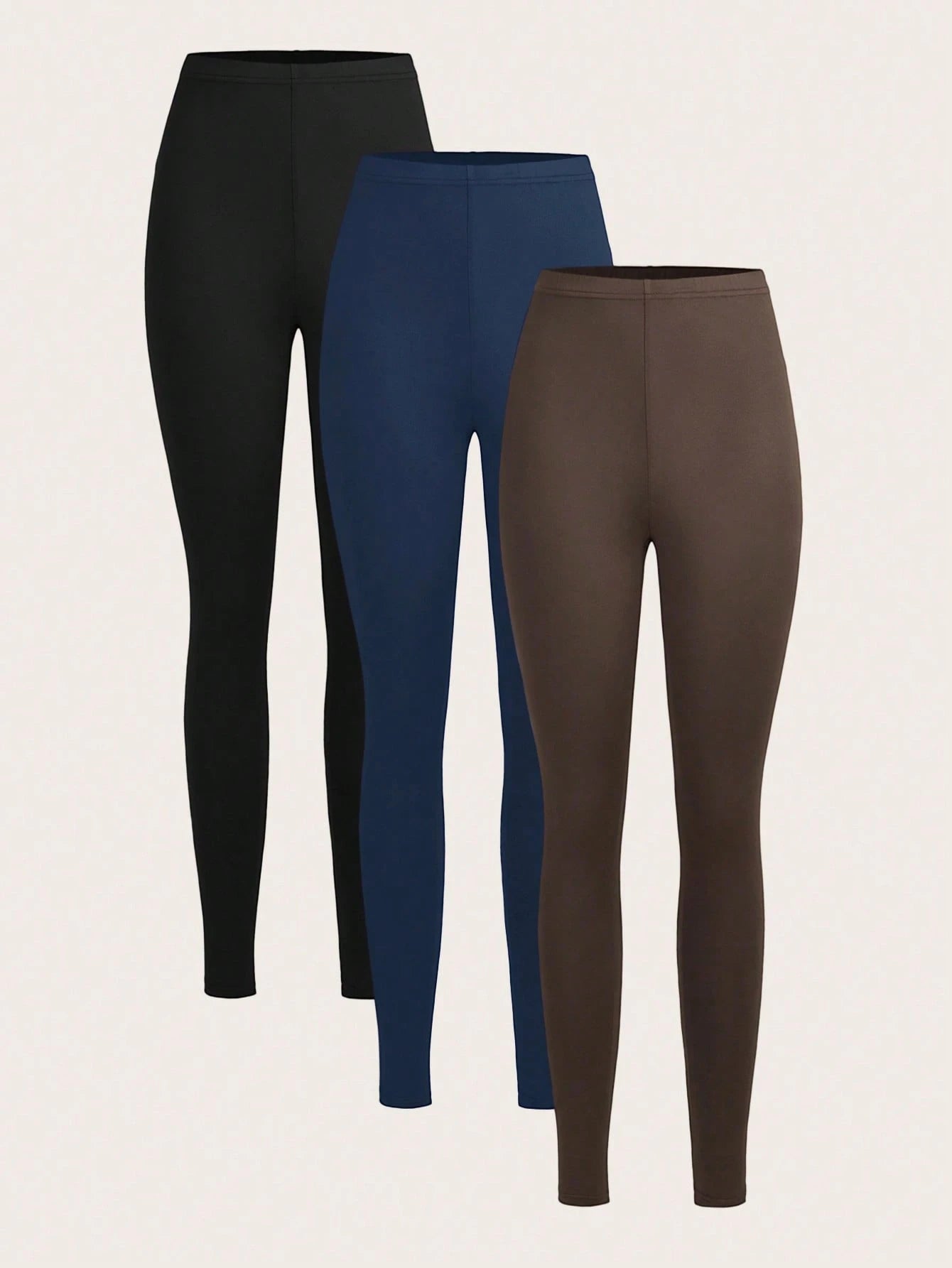 3 Set Casual Knit Slim Fit Legging Skinny Long Pants For Women