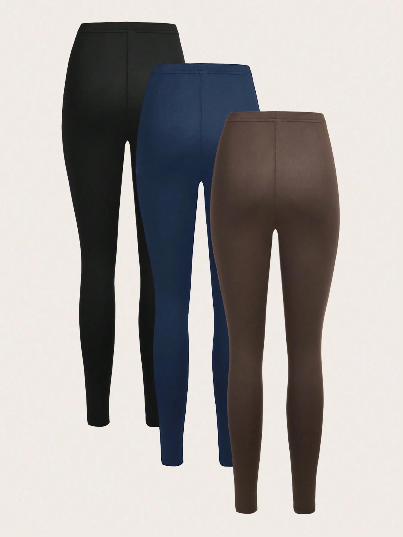 3 Set Casual Knit Slim Fit Legging Skinny Long Pants For Women