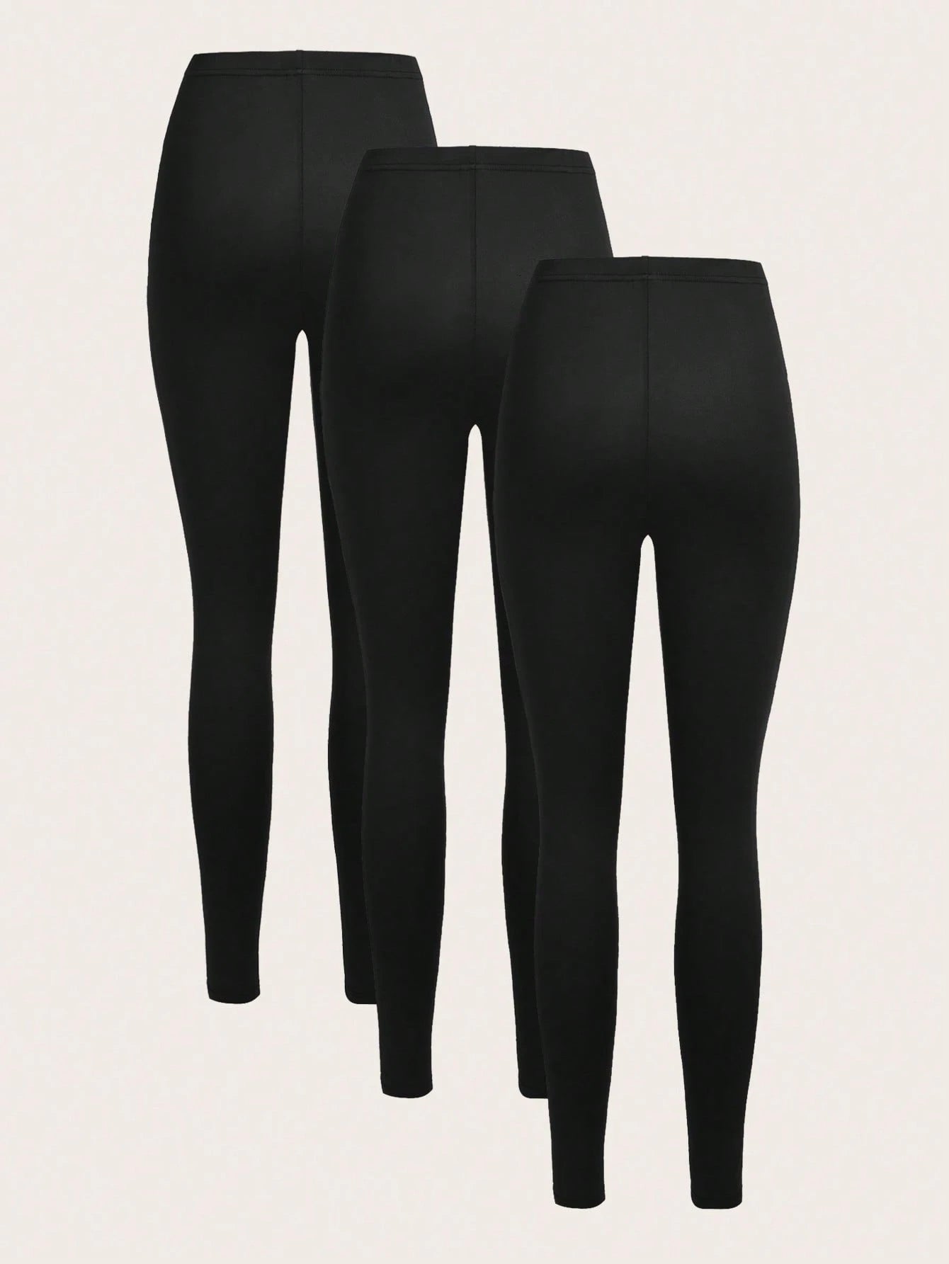 3 Set Casual Knit Slim Fit Legging Skinny Long Pants For Women