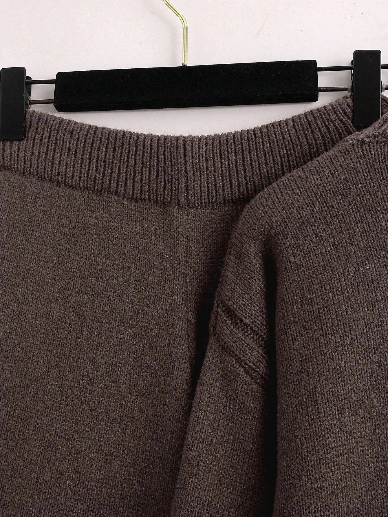 2pcs/Set Solid Color Crew Neck Long Sleeve Top And Pants Casual Outfit Fall Winter Cloth For Women