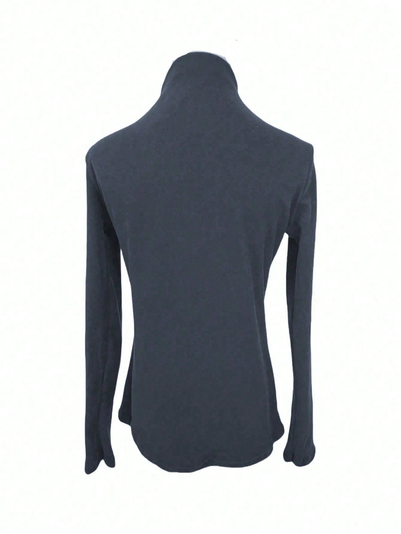 Women's Thicken Fleece Turtleneck Thermal Undershirt, Stylish Splice Rib Knit Design