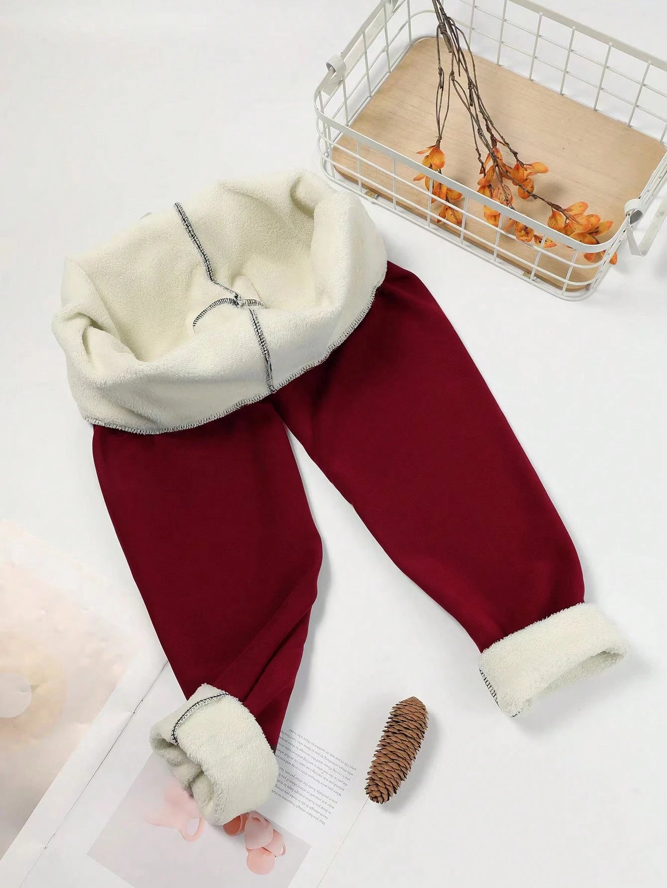 Autumn/Winter Thermal Lined Leggings, Casual High Waist Skinny Pants, Elastic Sherpa Skinny Yoga Pants