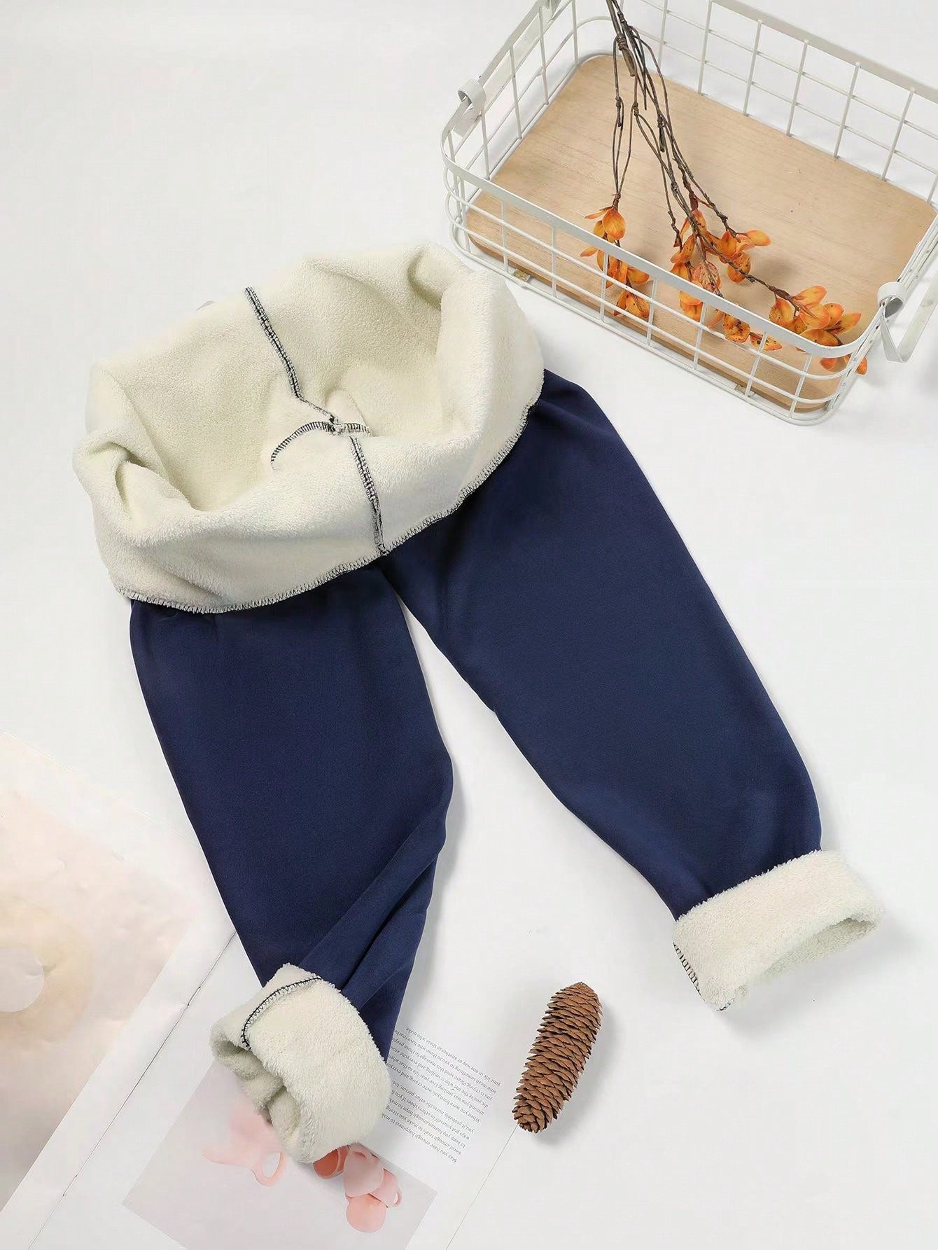 Autumn/Winter Thermal Lined Leggings, Casual High Waist Skinny Pants, Elastic Sherpa Skinny Yoga Pants