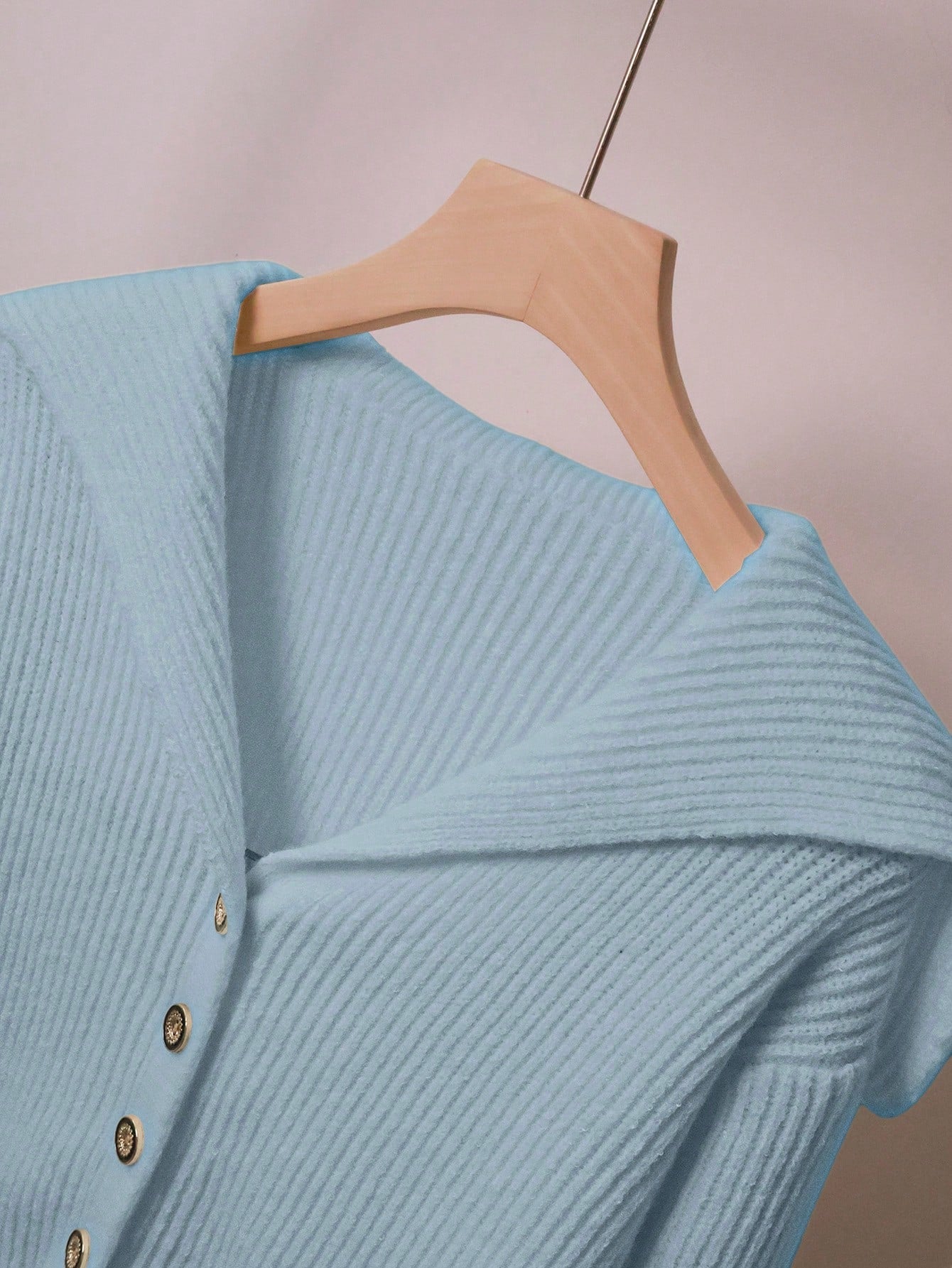 Women Casual Solid Color Knit Sweater Set, Collared Button-Up Cardigan And Front Bow Pocket Knit Pants