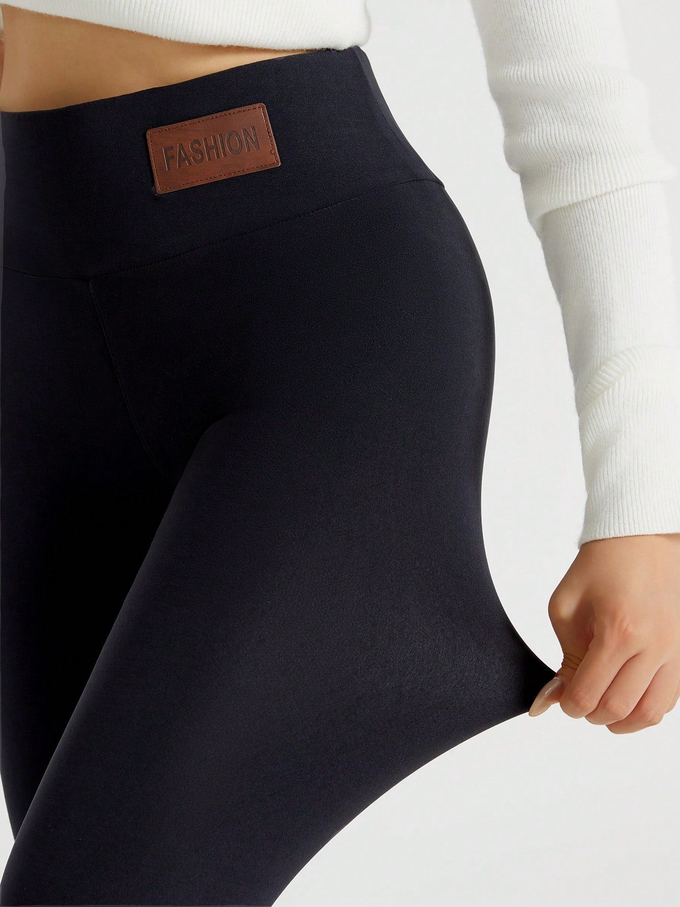Autumn/Winter Thermal Lined Leggings, Casual High Waist Skinny Pants, Elastic Sherpa Skinny Yoga Pants