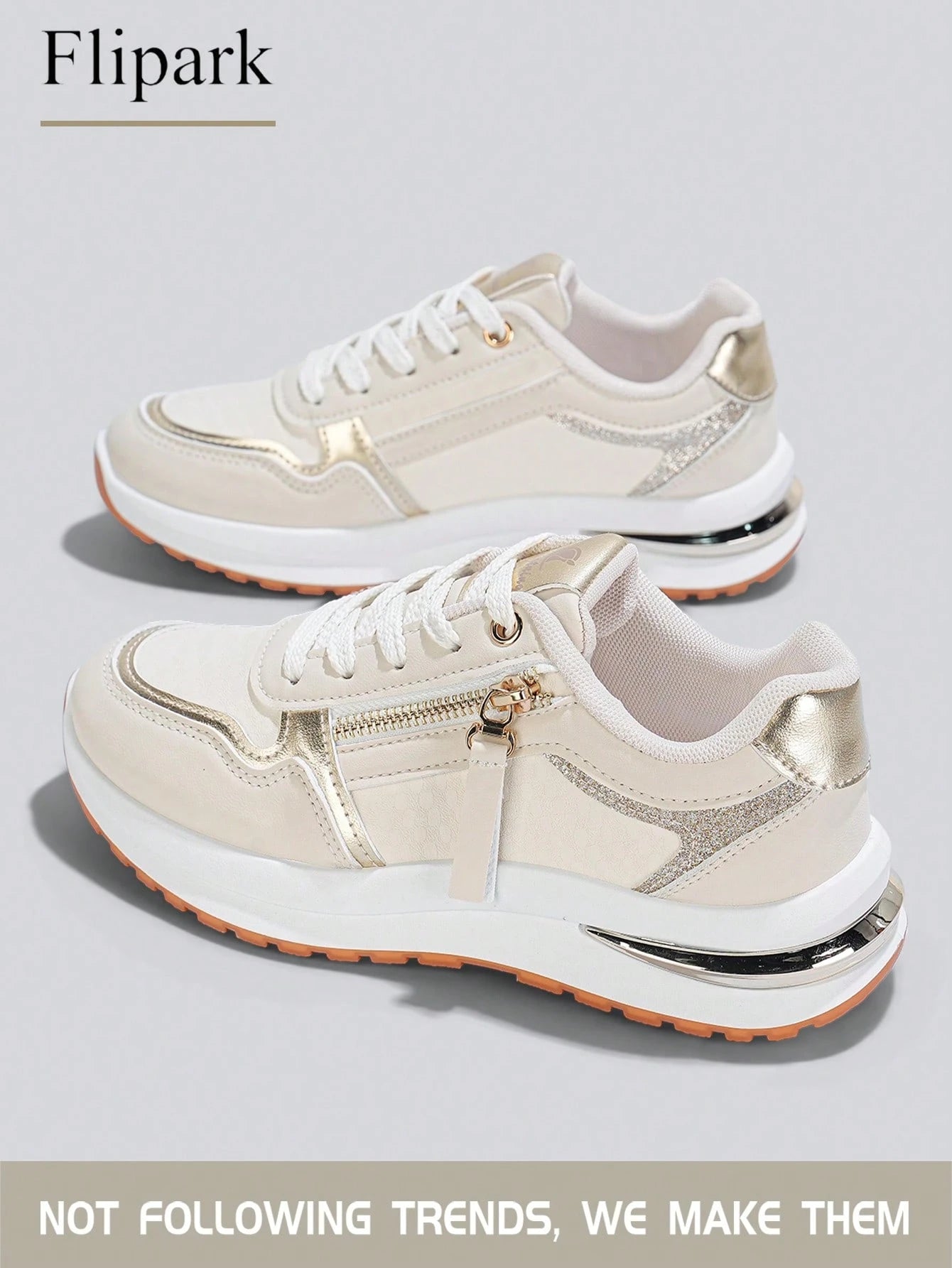 Women's Cushioned Supportive Athletic Walking Shoes, PU Leather Flexible Durable Low-Top Casual Sneakers
