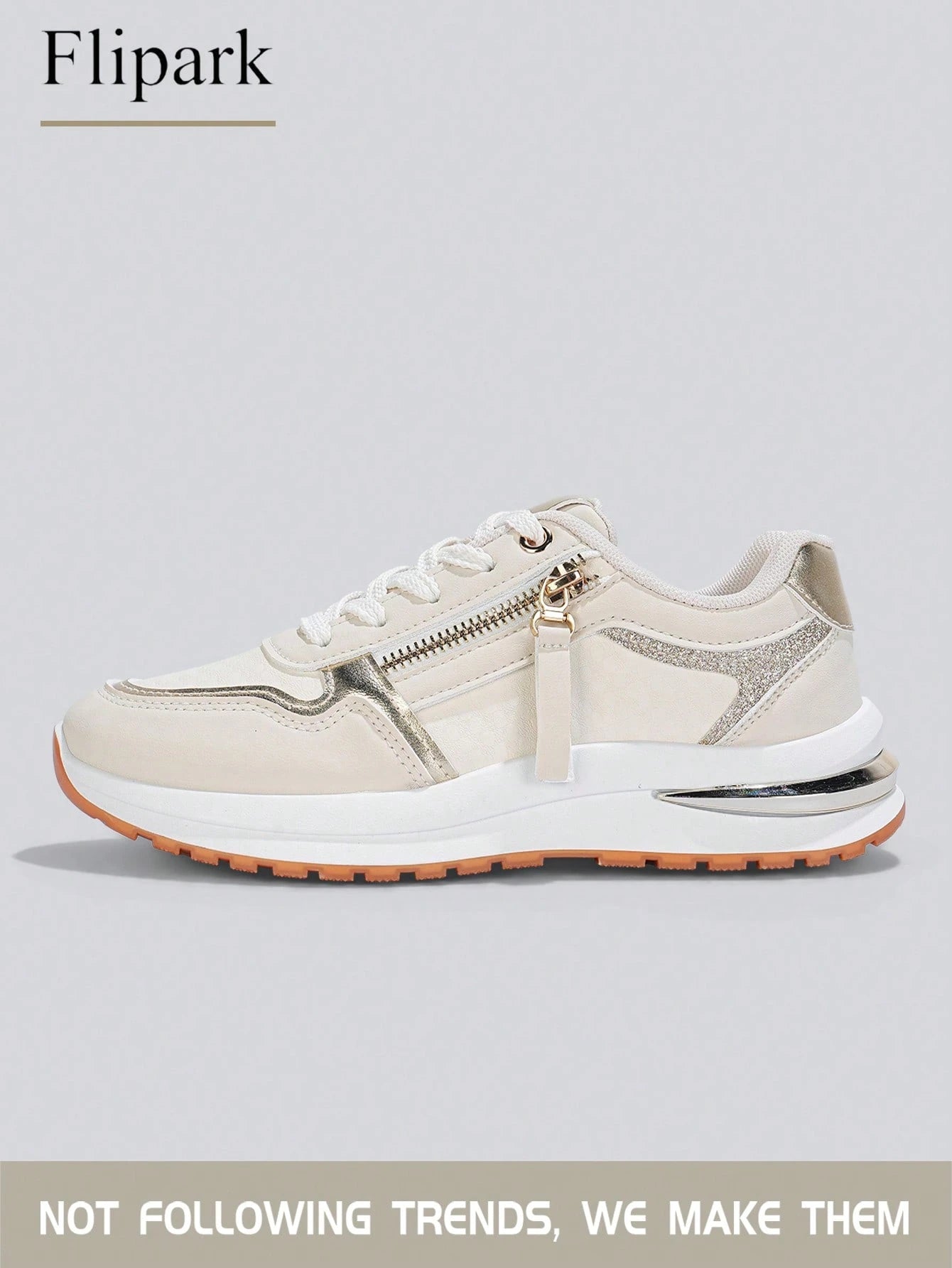 Women's Cushioned Supportive Athletic Walking Shoes, PU Leather Flexible Durable Low-Top Casual Sneakers