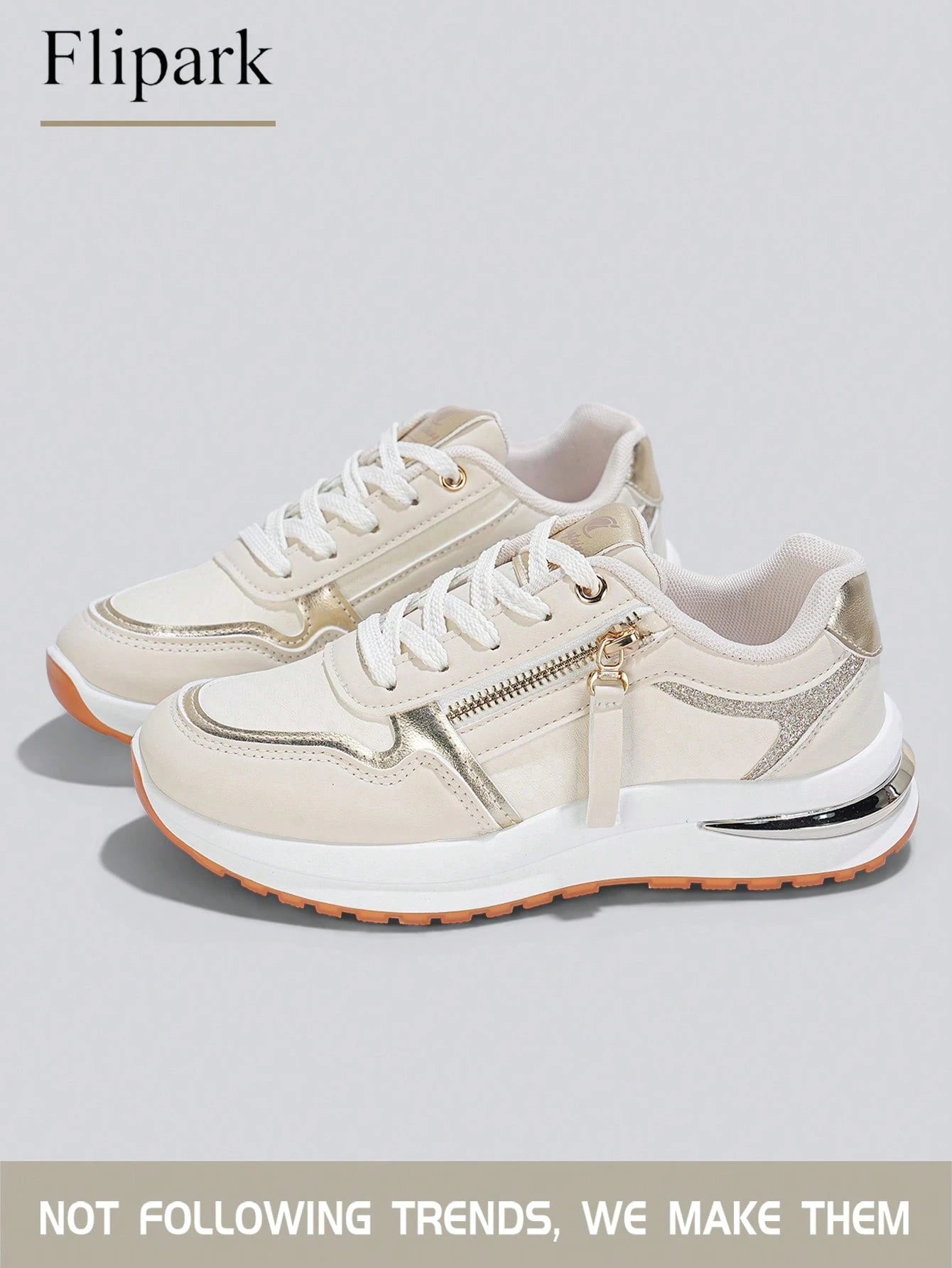 Women's Cushioned Supportive Athletic Walking Shoes, PU Leather Flexible Durable Low-Top Casual Sneakers