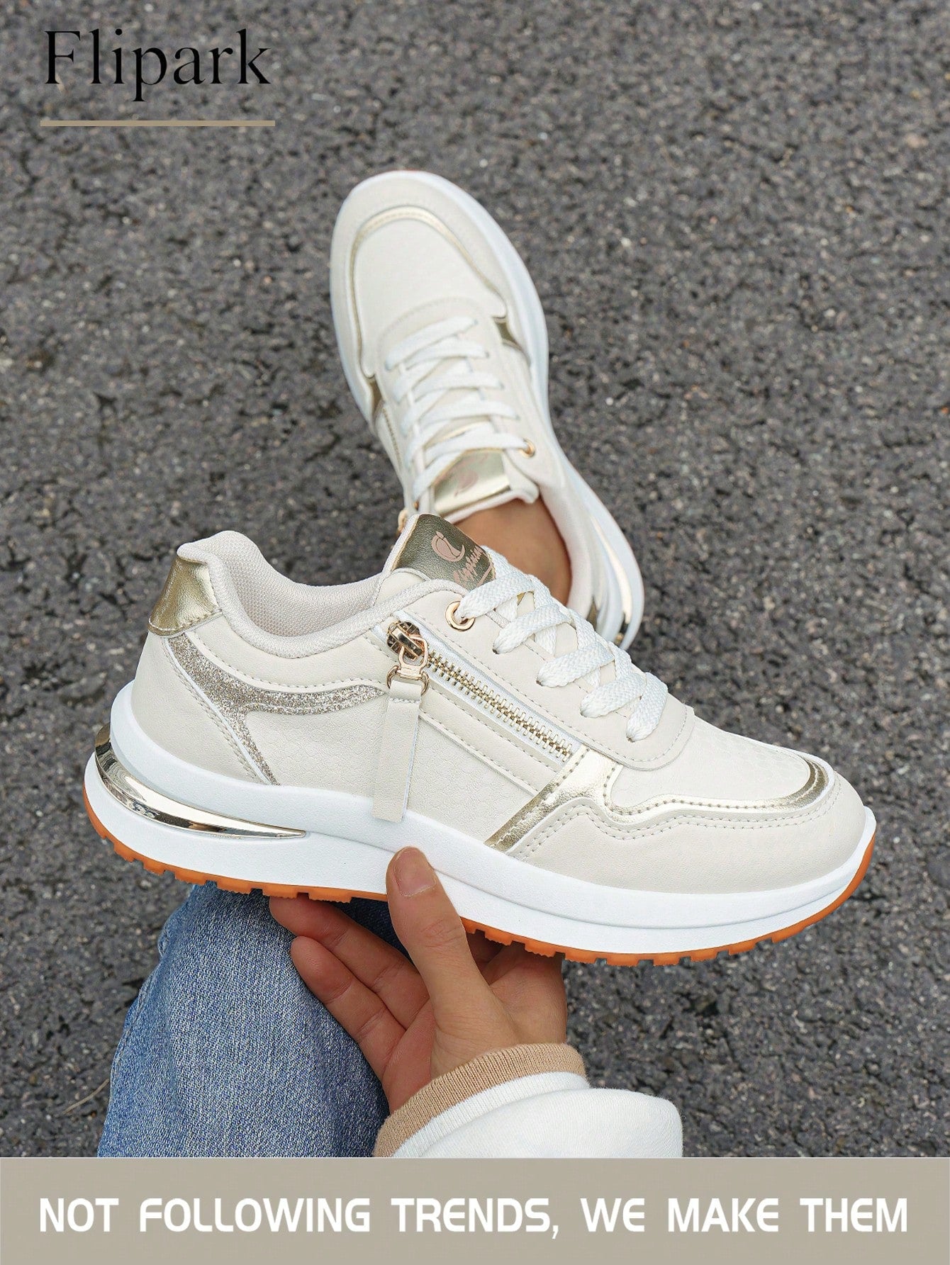 Women's Cushioned Supportive Athletic Walking Shoes, PU Leather Flexible Durable Low-Top Casual Sneakers