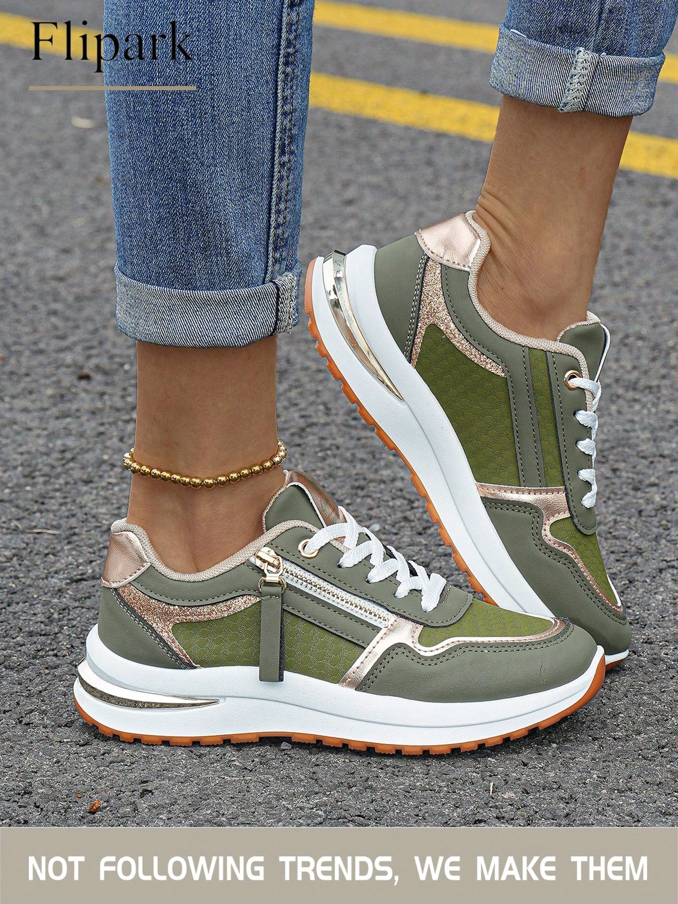 Women's Cushioned Supportive Athletic Walking Shoes, PU Leather Flexible Durable Low-Top Casual Sneakers
