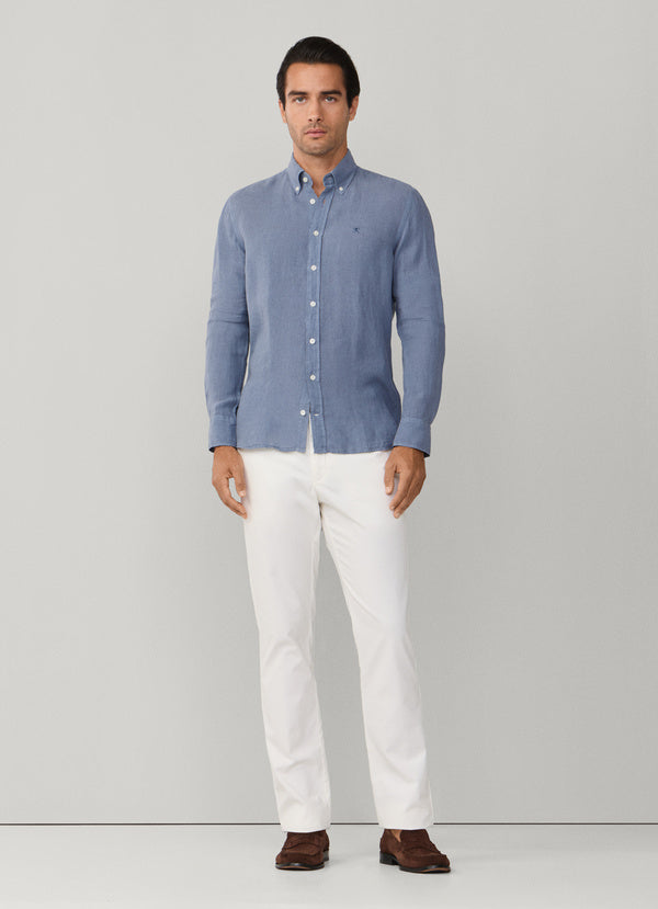 Tailored Fit Garment Dyed Linen Shirt