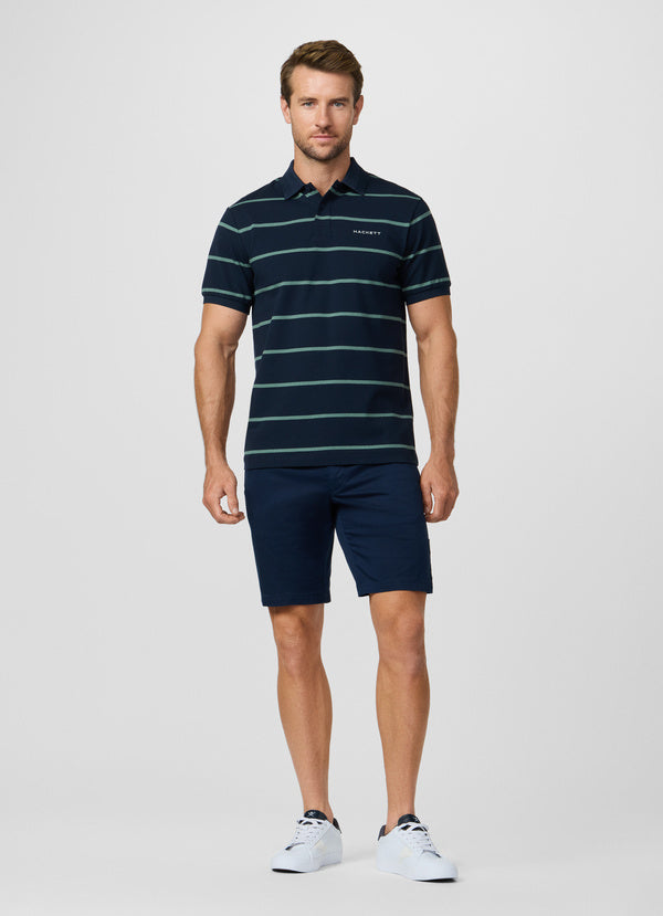 Classic Fit Short Sleeve Stripe Polo