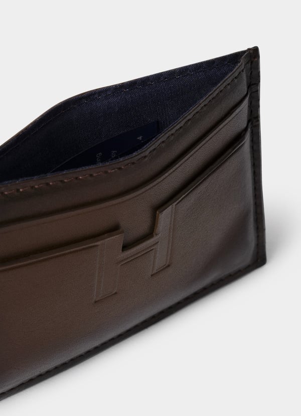 Embossed Branding Leather Cardholder