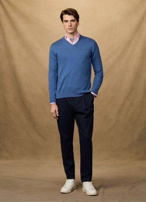Cotton V-Neck Jumper